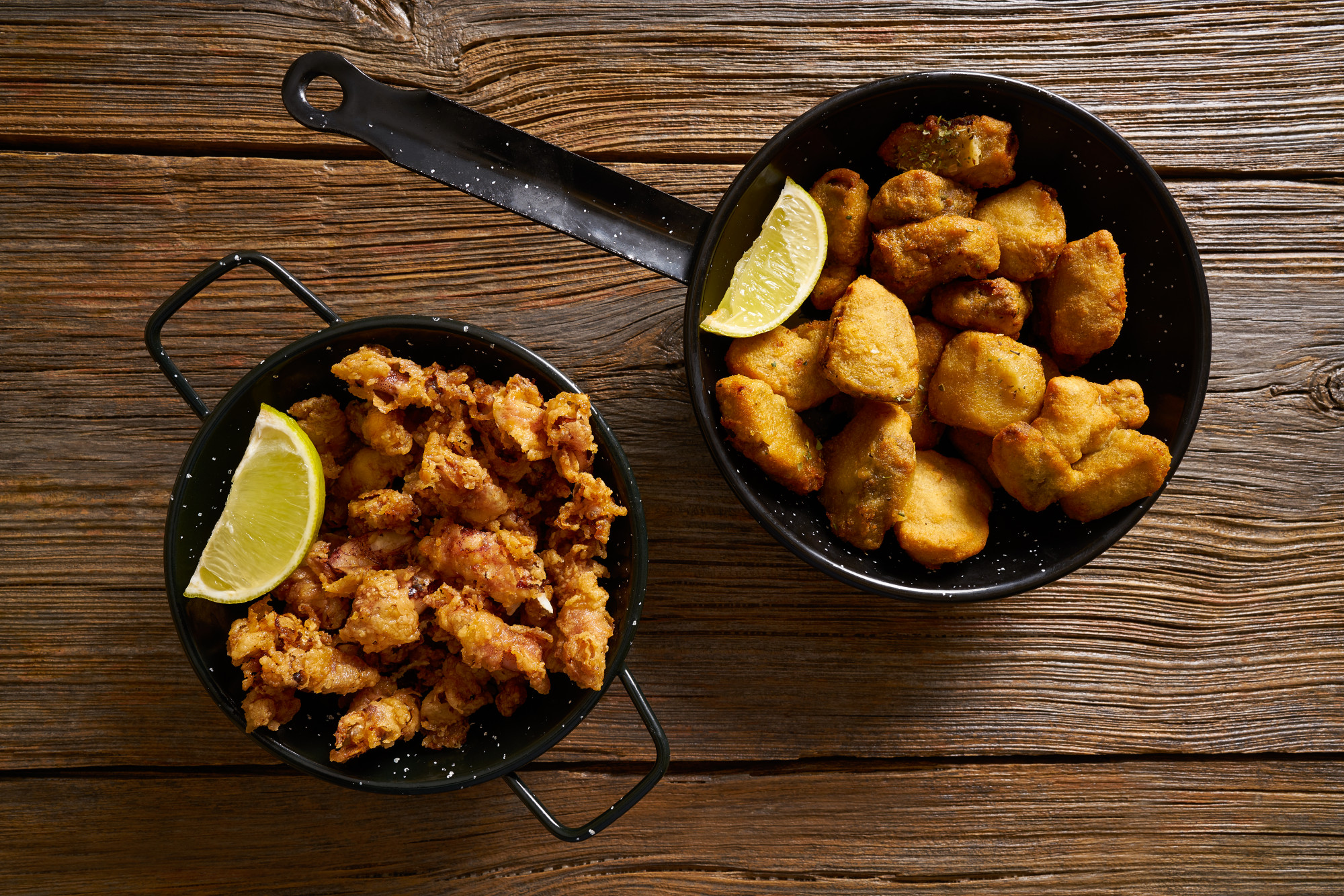 Tapas adobo fried fish and puntilla skid breaded Premium Photo