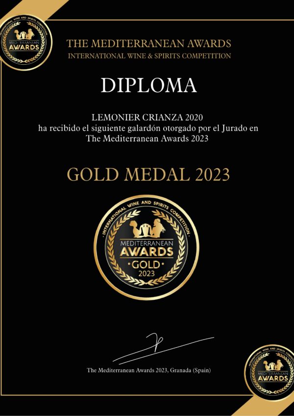 Diploma Medalla de Oro de The Mediterranean Awards 2023