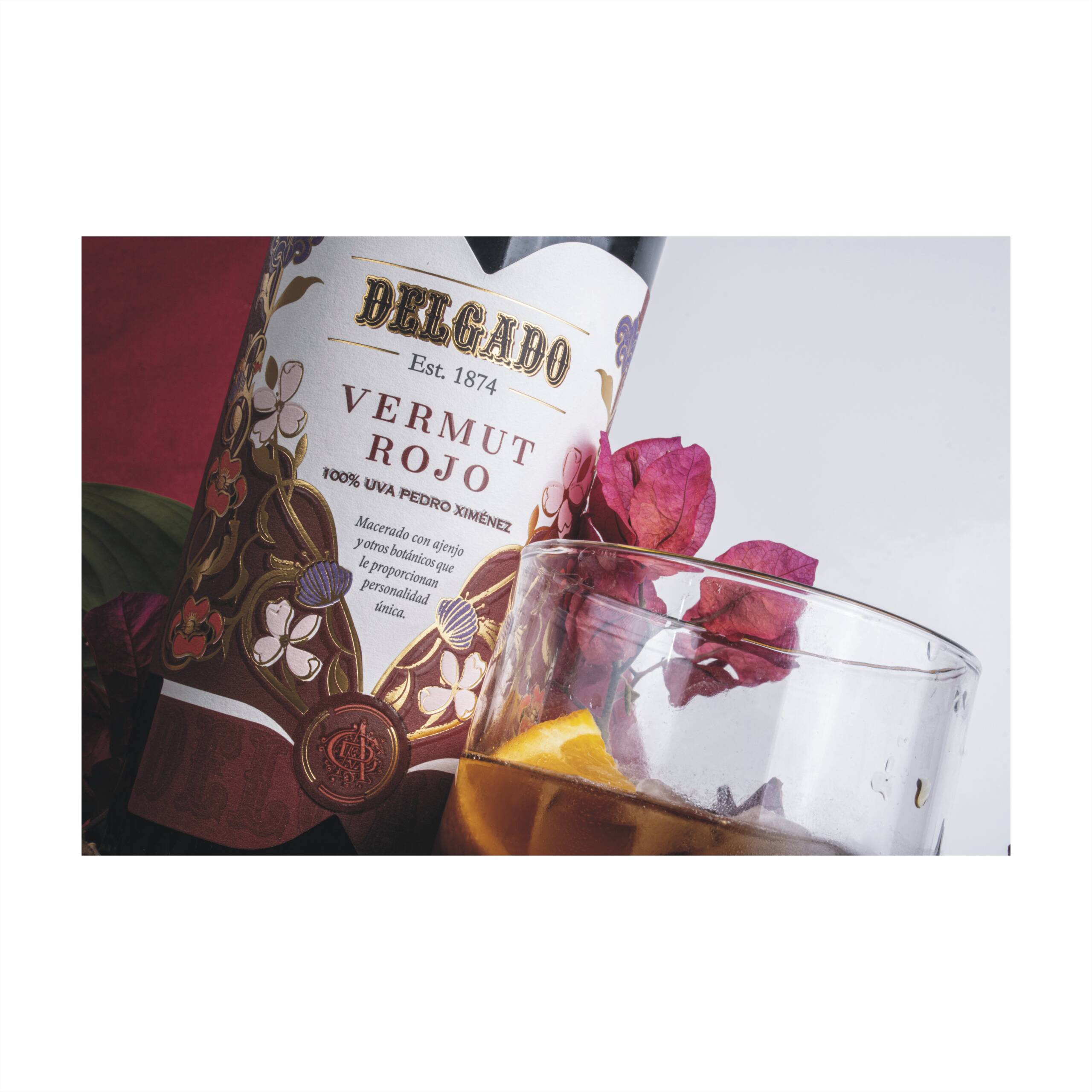 Botella 75cl Vermut Rojo Delgado + Sifón Geiser - Imagen 2