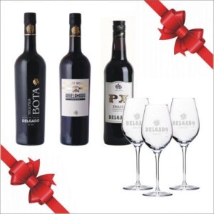 Pack Botella Segunda Bota + Botella AbuelaMaría + Botella P.X. + 3 COPAS Bodegas Delgado