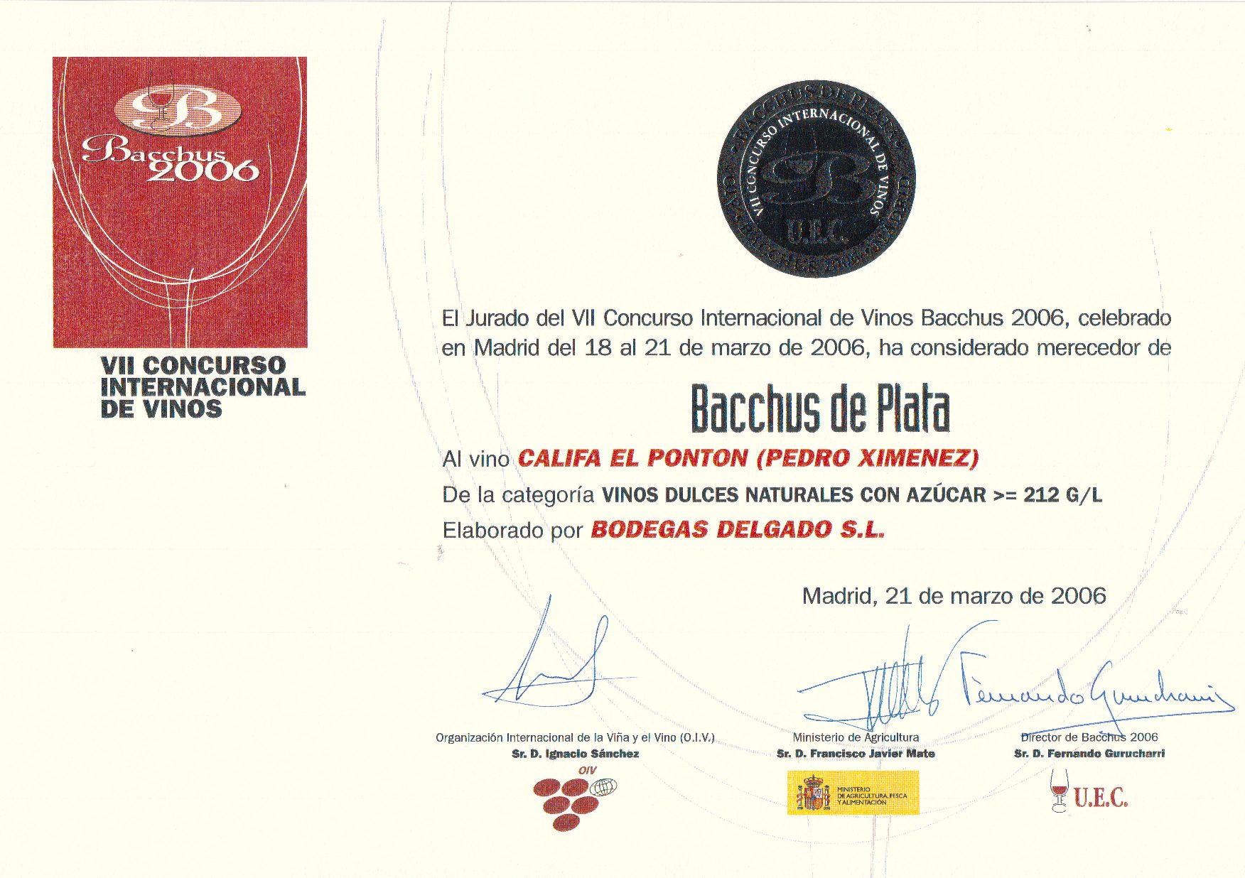 Botella 75cl VINO DULCE P.X. CALIFA - Imagen 3